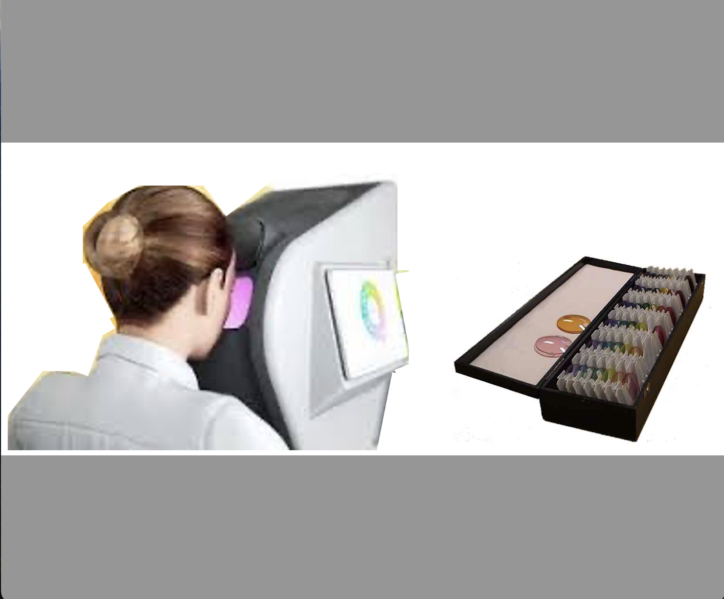 Colorimeter and trial lenses.